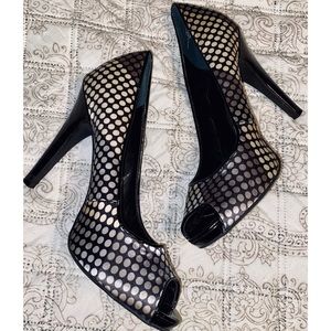 Nine West Satin Polka Dot Heels